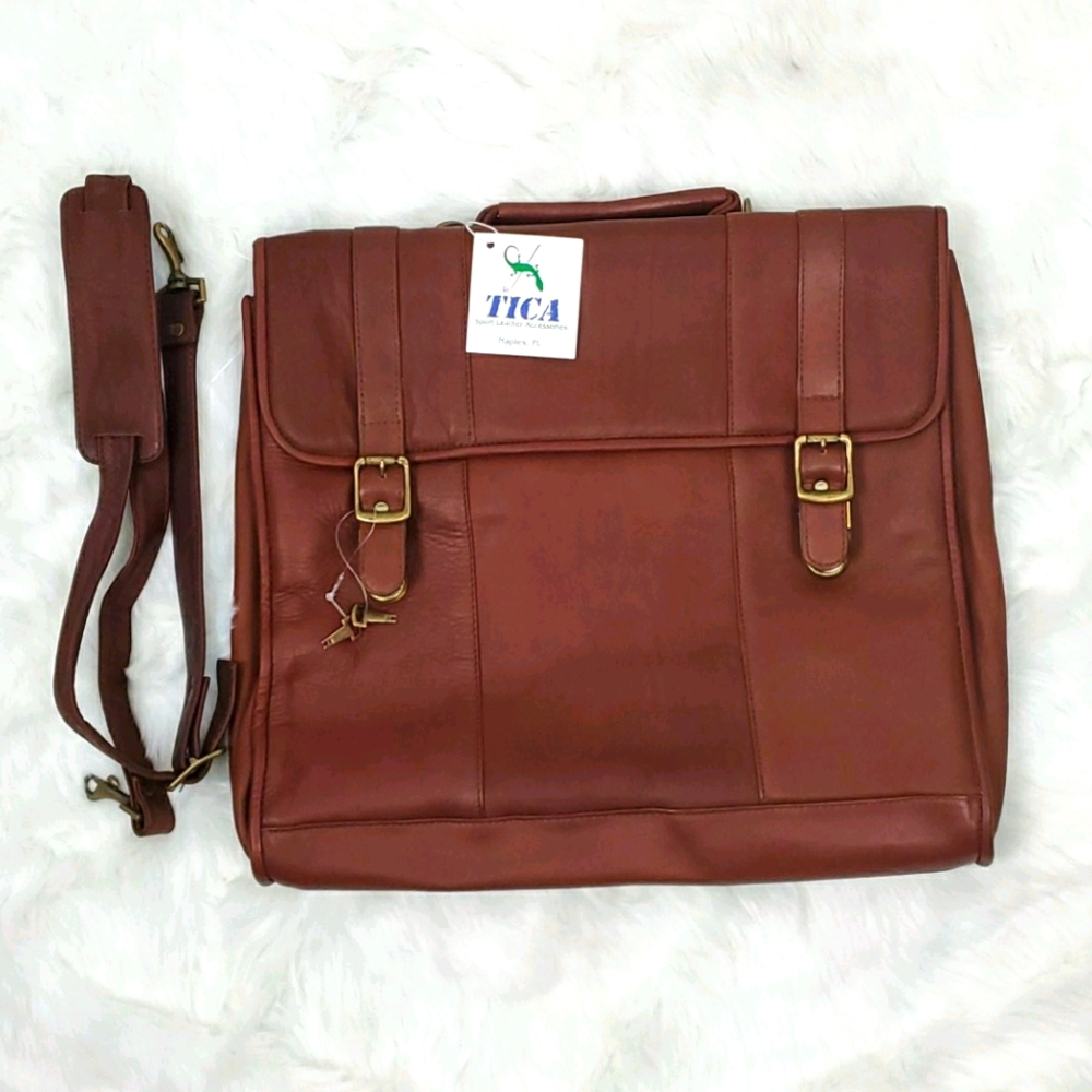 Tica sport leather accessories messenger brown bag purse